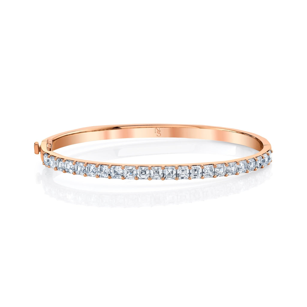 Hinged Bangle with Asscher Cut Diamonds - Chapel Hills Jewelry