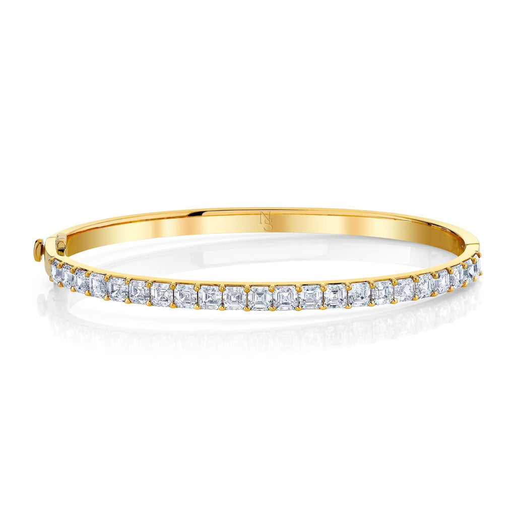 Hinged Bangle with Asscher Cut Diamonds - Chapel Hills Jewelry