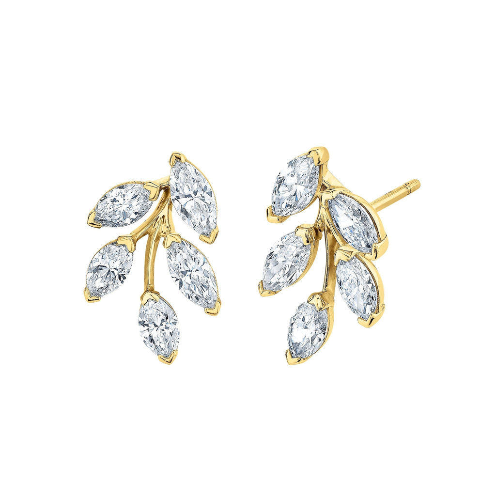 Marquise Diamond Leaf Earrings - Chapel Hills Jewelry