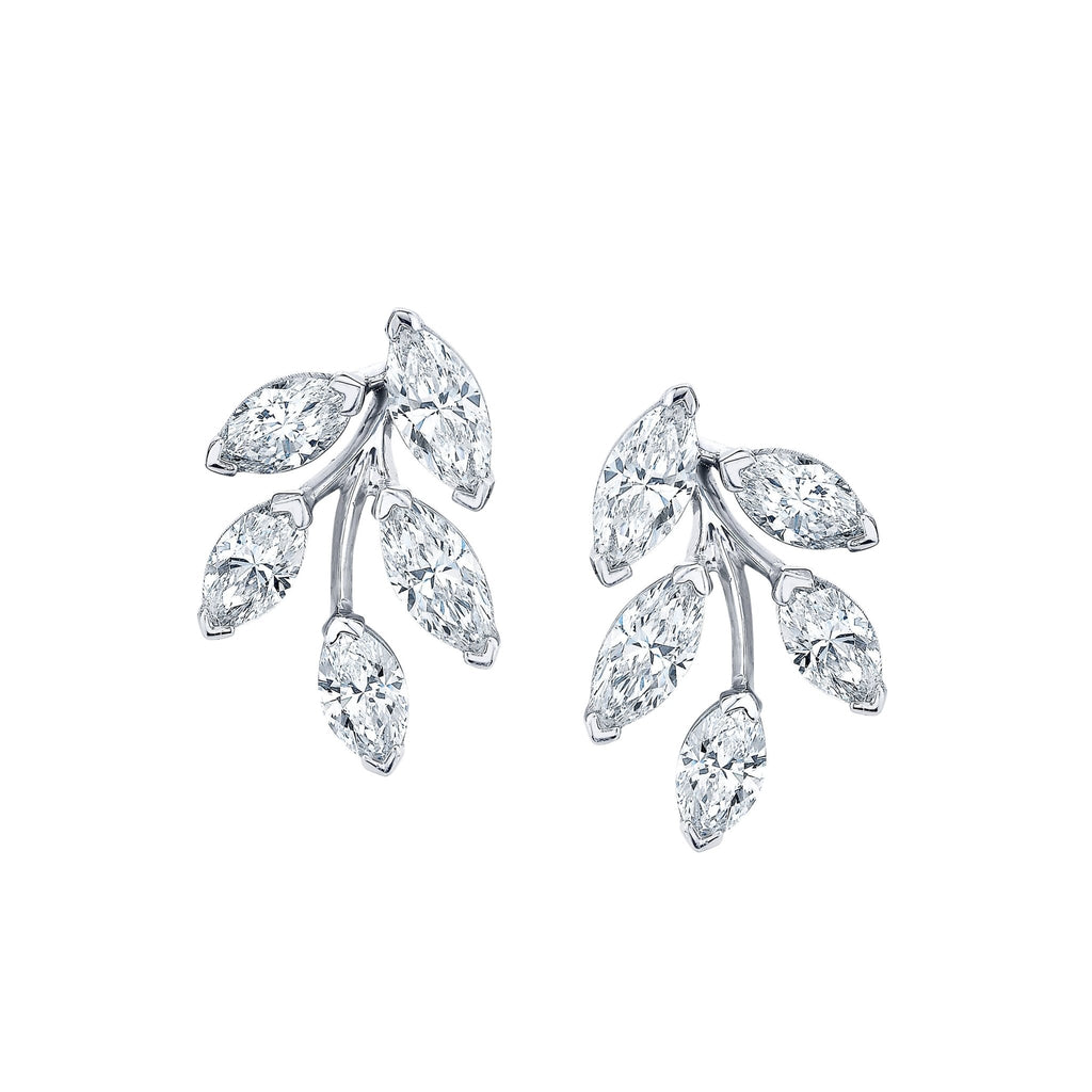 Marquise Diamond Leaf Earrings - Chapel Hills Jewelry