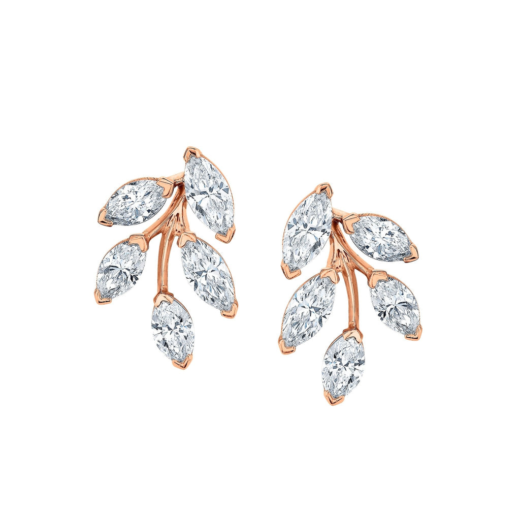 Marquise Diamond Leaf Earrings - Chapel Hills Jewelry