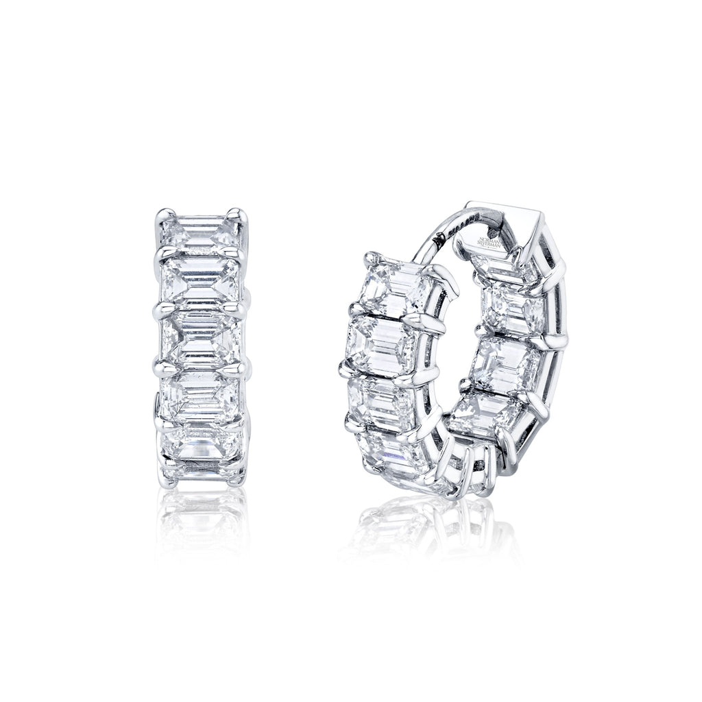 Norman Silverman Signature Diamond Huggies in White Gold - Chapel Hills Jewelry