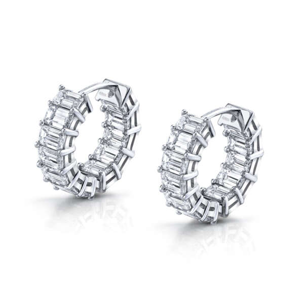 Norman Silverman Signature Diamond Huggies in White Gold - Chapel Hills Jewelry