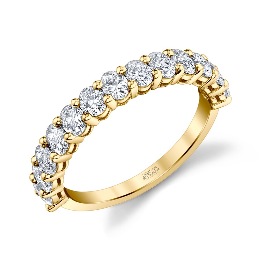 Oval Halfway Eternity Band in Yellow Gold - Chapel Hills Jewelry