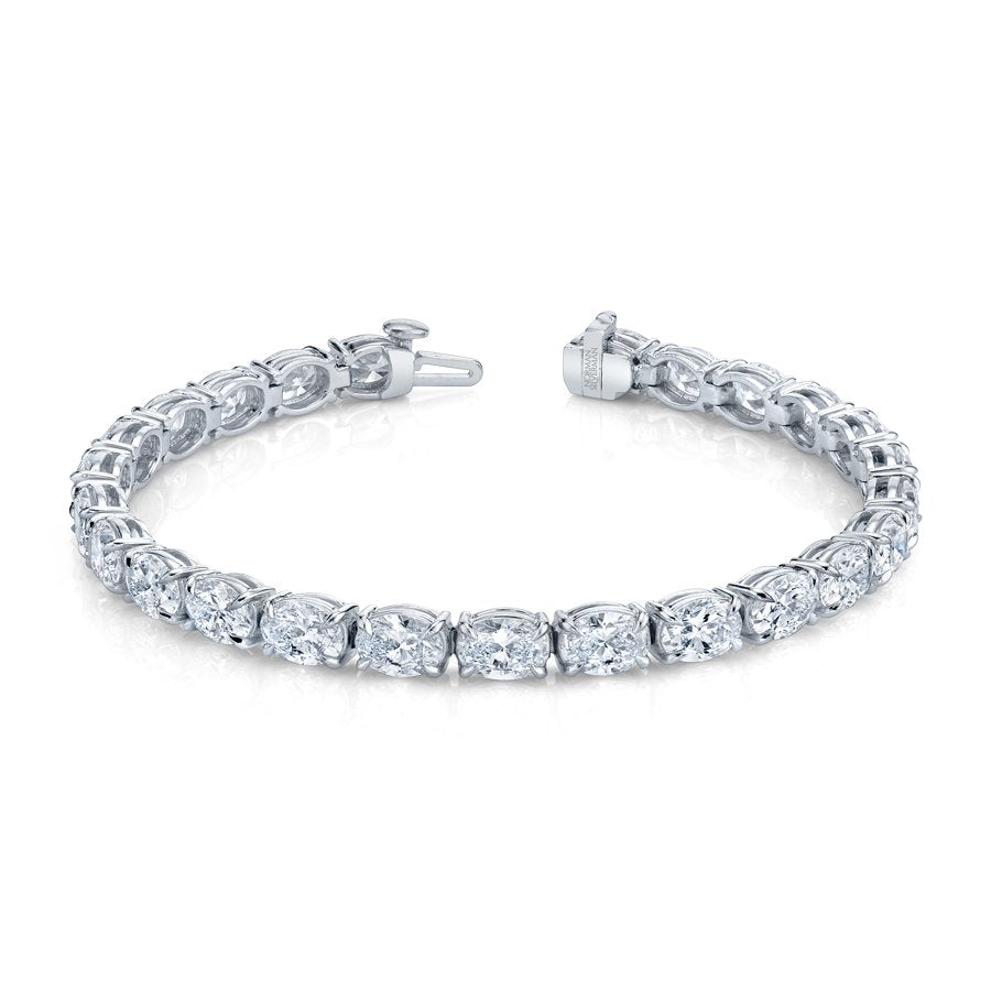 Oval Shape Straight Line Bracelet East - West - Chapel Hills Jewelry