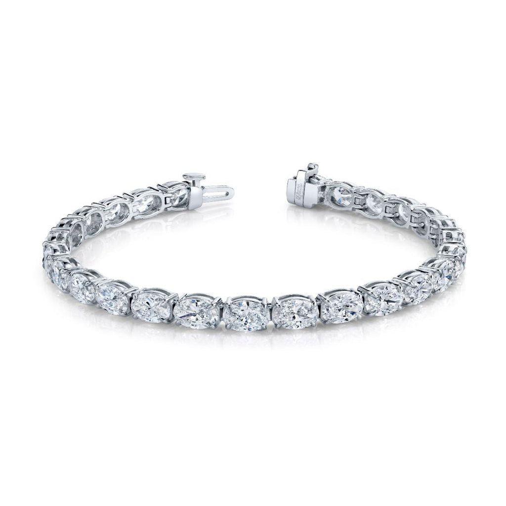 Oval Shape Straight Line Bracelet East - West - Chapel Hills Jewelry