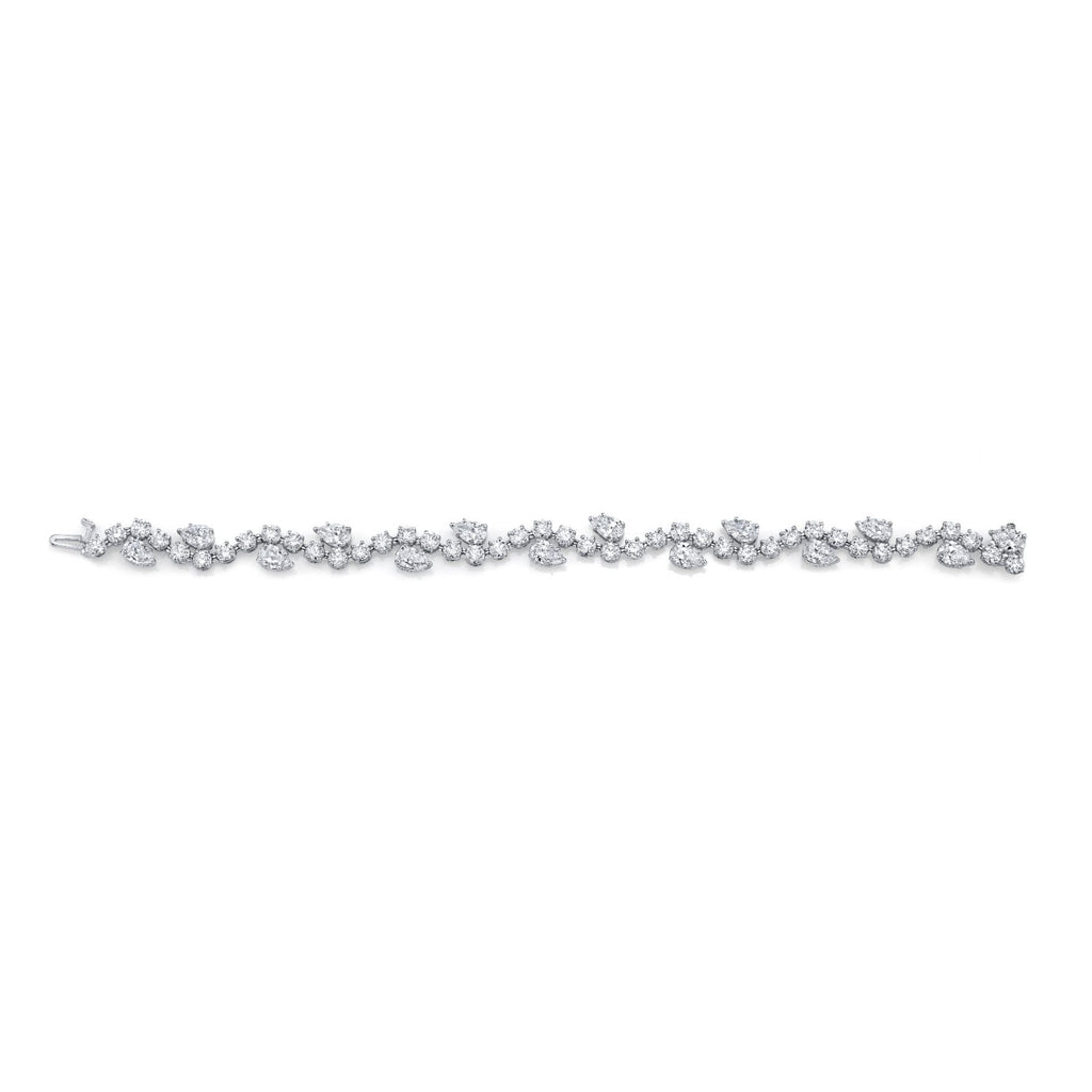 Pear Shape and Round Brilliant Straight Line Bracelet - Chapel Hills Jewelry