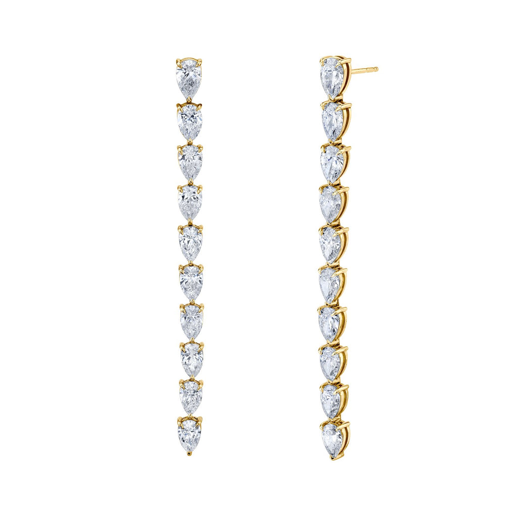 Pear Shape Diamond Vine Dangle Earrings - Chapel Hills Jewelry