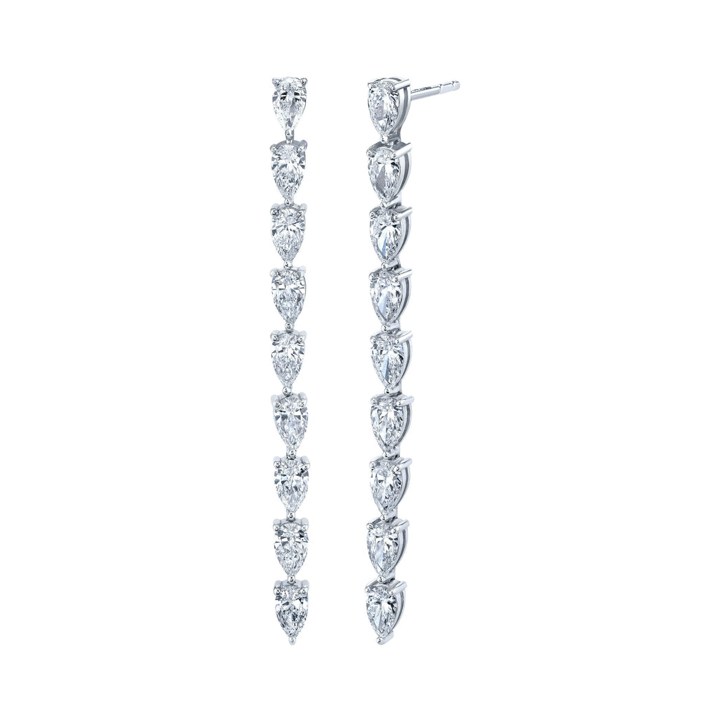 Pear Shape Diamond Vine Dangle Earrings - Chapel Hills Jewelry