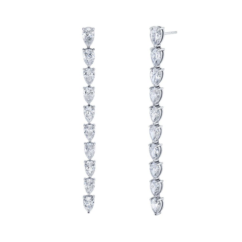 Pear Shape Diamond Vine Dangle Earrings - Chapel Hills Jewelry