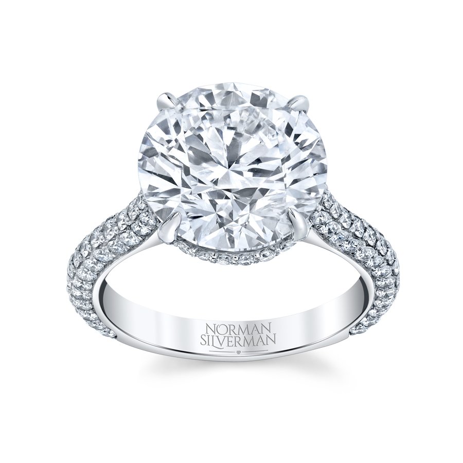 Platinum 3 Sided Shank Round Diamond Ring - Chapel Hills Jewelry