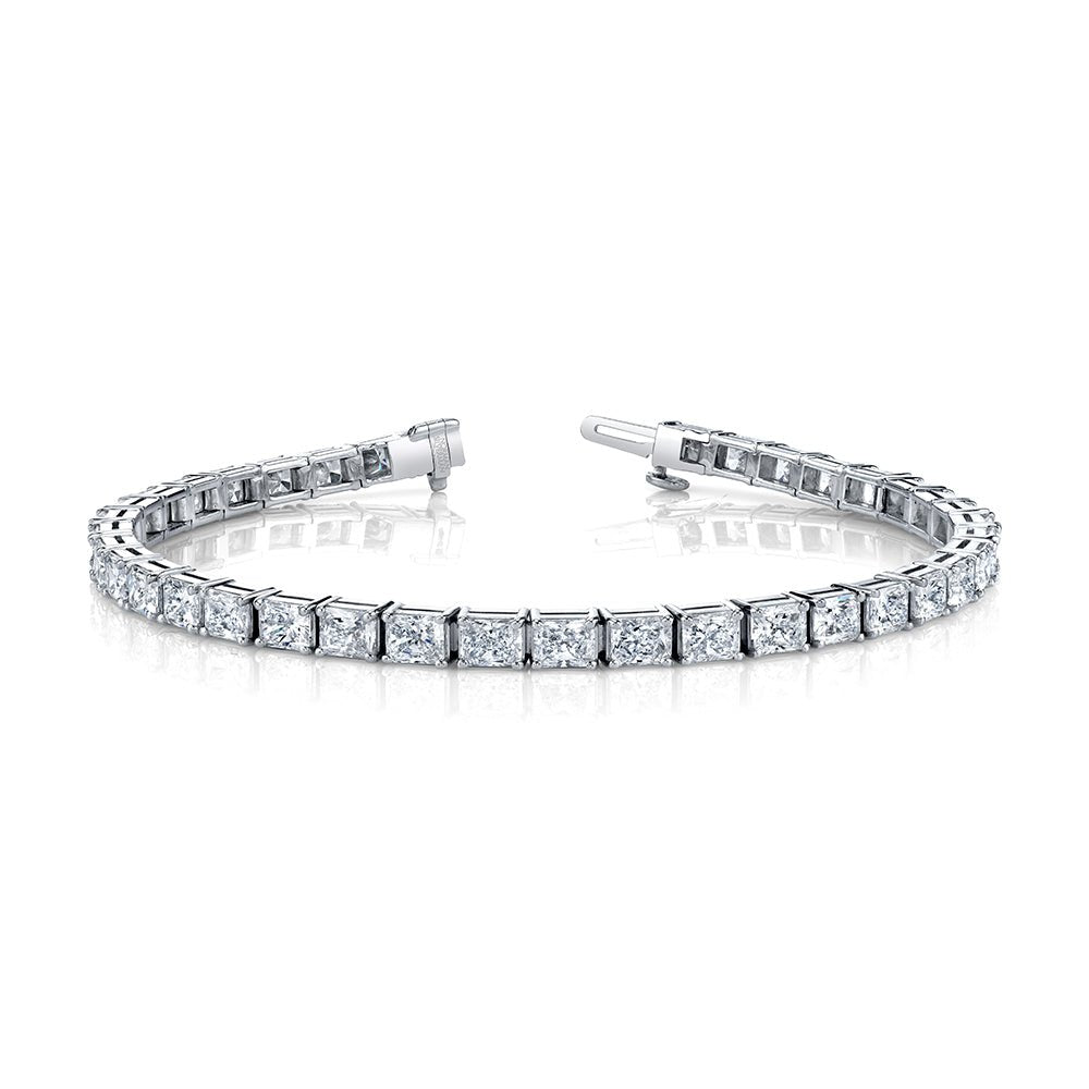 Radiant Cut Straight Line Bracelet East - West - Chapel Hills Jewelry