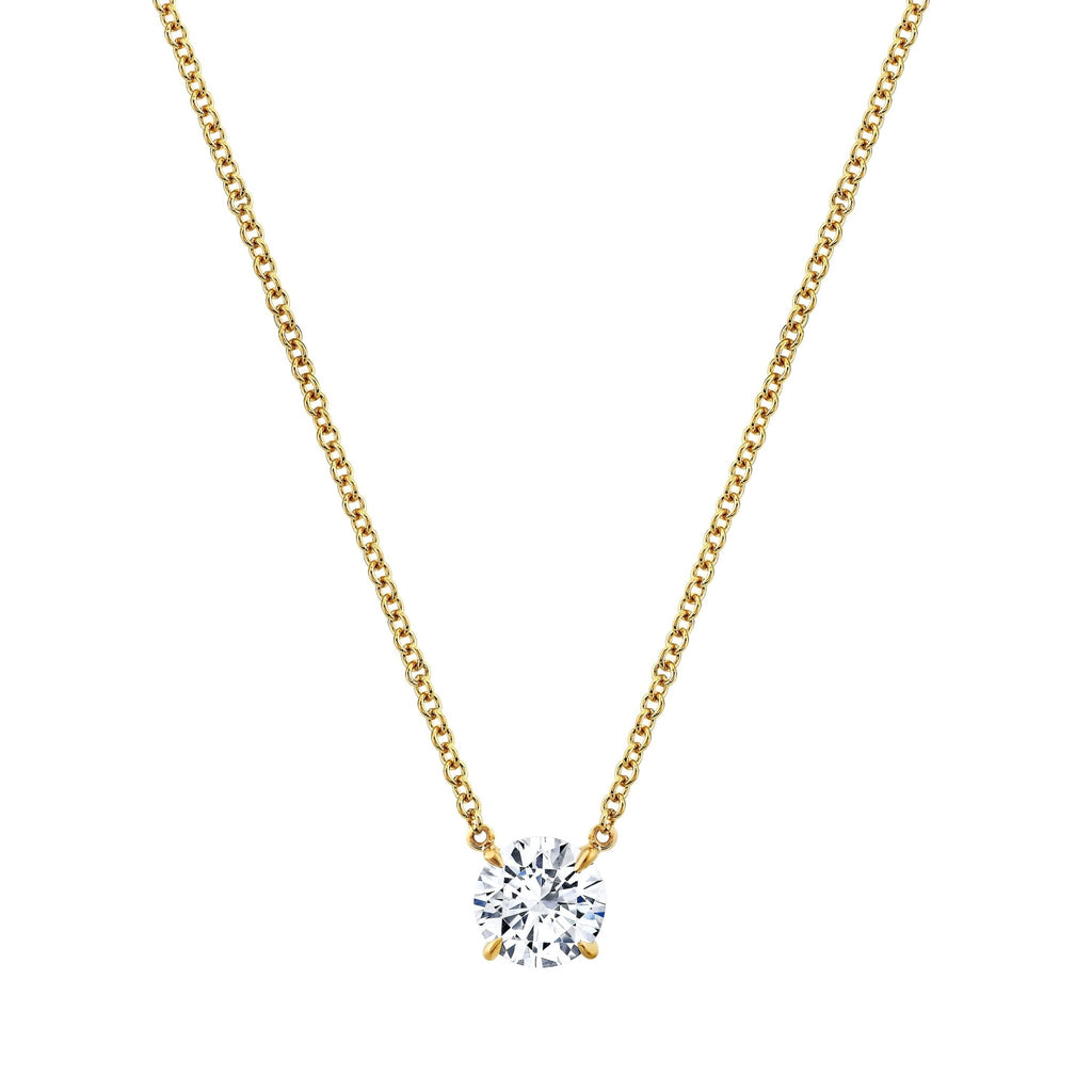 Round Brilliant Diamond Pendant in 18k Yellow Gold - Chapel Hills Jewelry