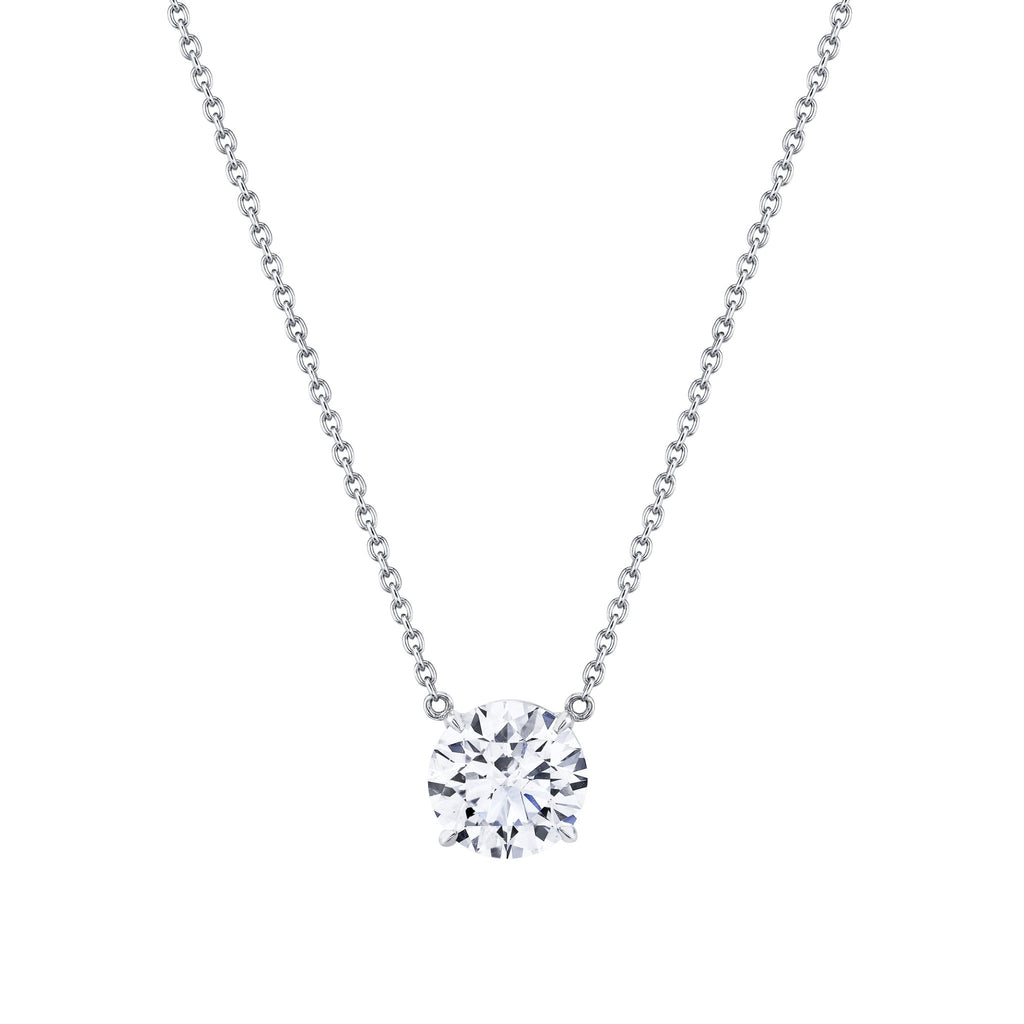 Round Diamond Pendant in 18k White Gold - Chapel Hills Jewelry