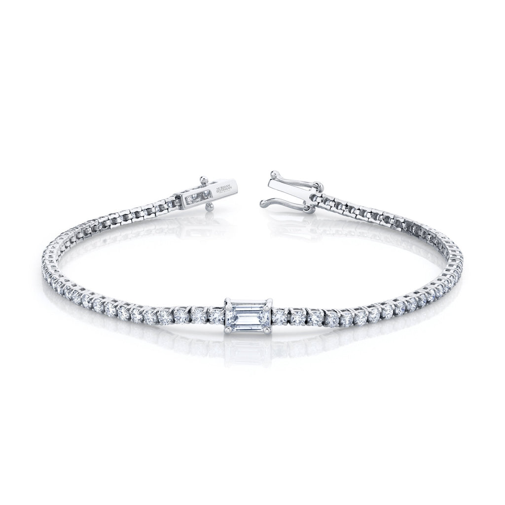 Straight Line Diamond Bracelet with Center Stone - Chapel Hills Jewelry