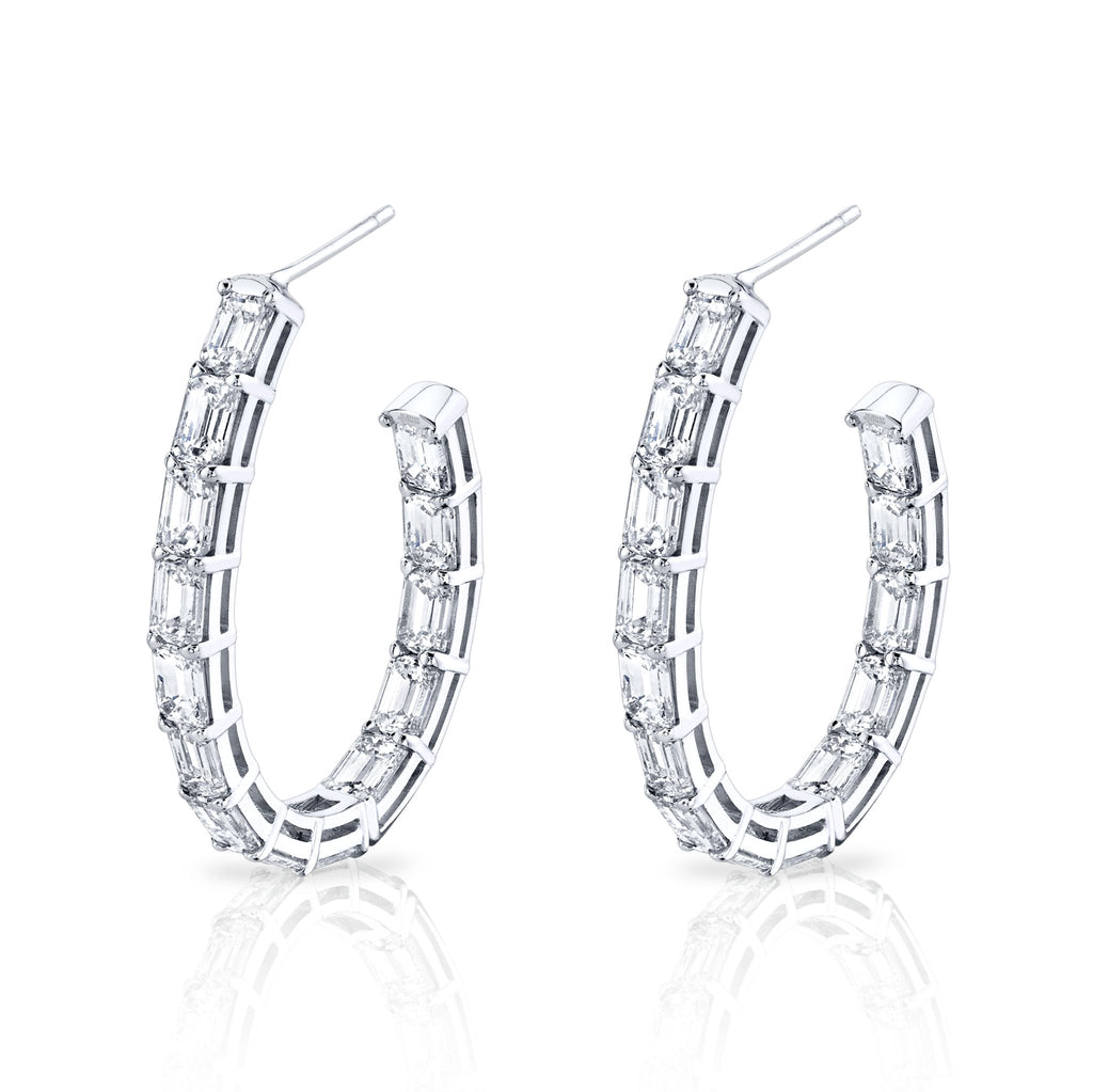 Three - Quarter Hoop Earrings in 18k White Gold - Chapel Hills Jewelry