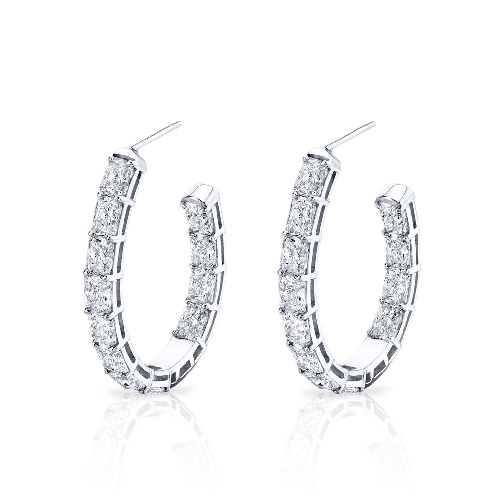 Three - Quarter Hoop Earrings in 18k White Gold - Chapel Hills Jewelry